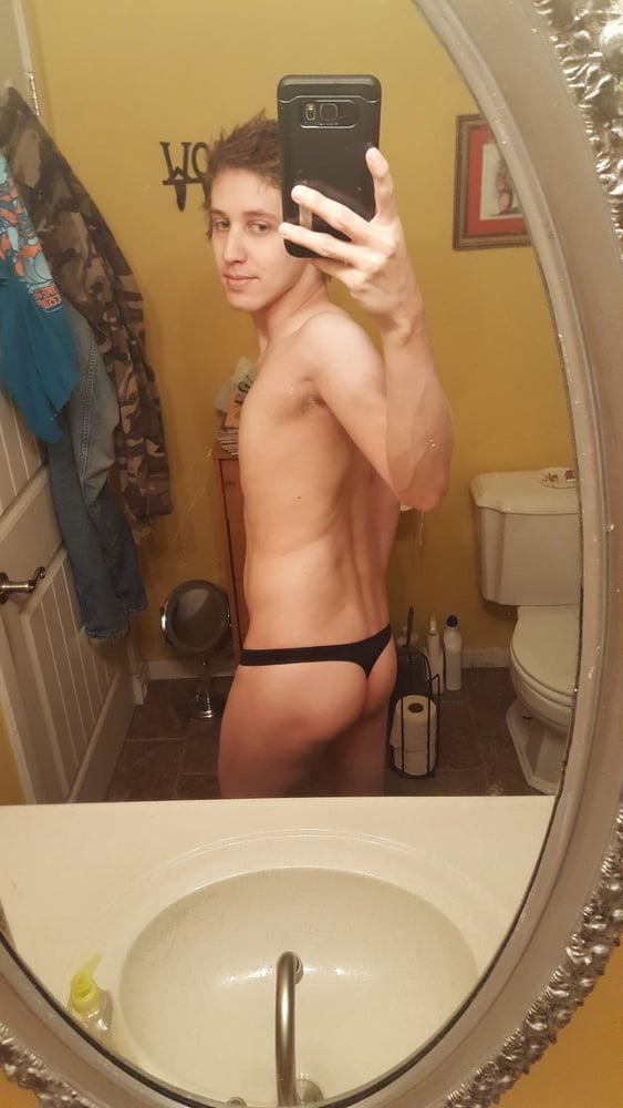 Young twink in a thong